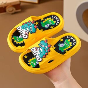 Children Slippers Summer Cute Cartoon Little Dinosaur Boy Baby Bathroom Sandals Bed Slippers Toddler Girl (Yellow, 9-9.5 Years)