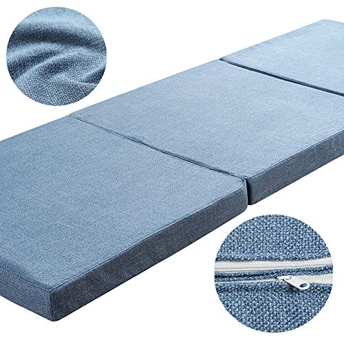 WJH Foldable Sleeping Pad, Tatami Mattress, Removable wash Thick Multi Layer Memory Foam Soft Single Reversible Floor Mat-D 120x200cm(47x79inch)