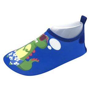 children thin and breathable swimming shoes water park cartoon rubber soled beach socks toddler high top canvas sneaker (green, 5.5-6 years little child)