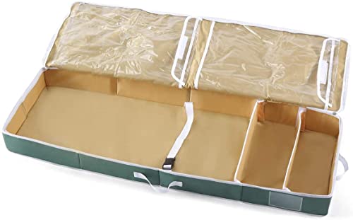 Vencer Holiday 42" Structured Wrap Storage Organizer Under-Bed Storage Container for Holiday Storage of Gift Bags, Green,VHO-029