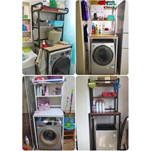 BKGDO Washer Storage Frames Floor Standing for Over Toilet,Bathroom Storage Rack,Bathroom Organizer Units with Clothes Hanging/White