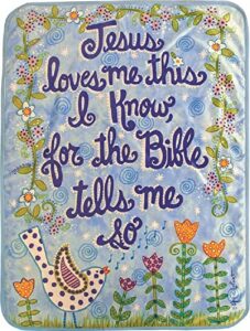 manual aiizbl jesus loves me bird blue throw blanket, 40-inch length, 30 inch x 40 inch