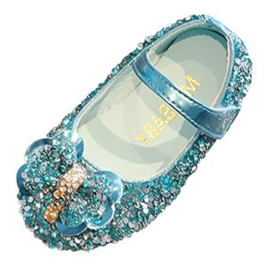 children shoes fashion band diamond flat bottom princess shoes fashion bow princess shoes soft bottom tennis shoes girl (blue, 18-24 months)