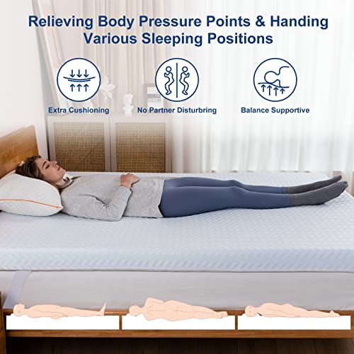 Maxzzz Mattress Topper Full 3 Inch Gel Memory Foam Mattress Topper for Full Size Bed High Density Foam for Pain Relief & Back Pain, with Breathable & Washable Cover, Certipur-Us & Oeko-Tex Certified