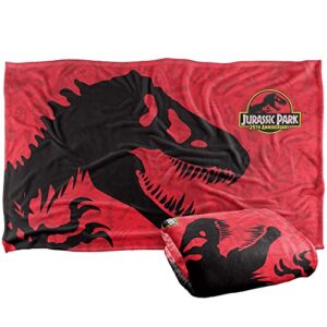 trevco jurassic park 25th anniversary silky touch super soft throw blanket 36" x 58"