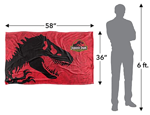 Trevco Jurassic Park 25Th Anniversary Silky Touch Super Soft Throw Blanket 36" x 58"