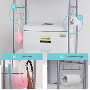 BKGDO Washer Storage Frames Floor Standing for Over Toilet,Wrought Iron High Temperature Steel Washinghine Rack,Easy to Assemble 3-Layer Bathroom Waterproof Shelf Bathroom/White