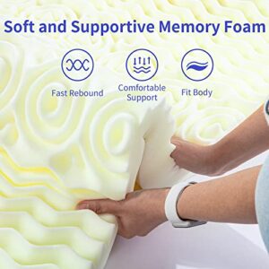 HOMBYS Memory Foam Lash Bed Topper with Removable Cover, 3" Thickness Massage Table Mattress Topper with Elastic Bands, 5-Area Design, Non-Slip Lash Bed Cushion Only (Bed Not Included)