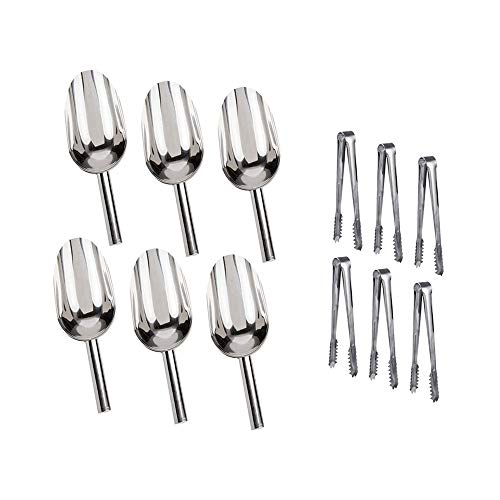 Xiboya textile Sweet Candy Buffet Ice Tongs & Scoops (Silver-6 set)