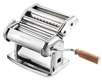 Imperia Pasta Maker Machine - Heavy Duty Steel Construction w Easy Lock Dial and Wood Grip Handle- Model 150 Made in Italy