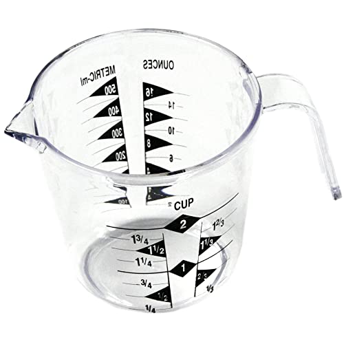 Chef Craft Select Plastic Measuring Cup, 2 Cup, Clear