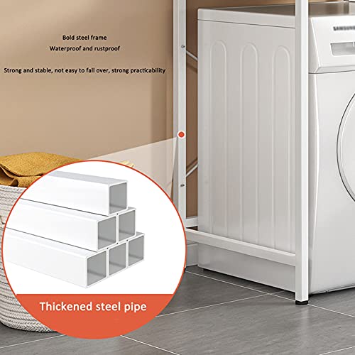 BKGDO Washer Storage Frames Floor Standing for Over Toilet,Thickened Carbon Steel Frame Washinghine Shelf,Drum Washinghine Rack,Space Helper for Bathroom/177Cm/Black/177Cm