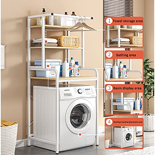 BKGDO Washer Storage Frames Floor Standing for Over Toilet,Thickened Carbon Steel Frame Washinghine Shelf,Drum Washinghine Rack,Space Helper for Bathroom/177Cm/Black/177Cm