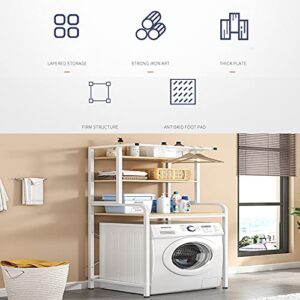 BKGDO Washer Storage Frames Floor Standing for Over Toilet,Thickened Carbon Steel Frame Washinghine Shelf,Drum Washinghine Rack,Space Helper for Bathroom/177Cm/Black/177Cm