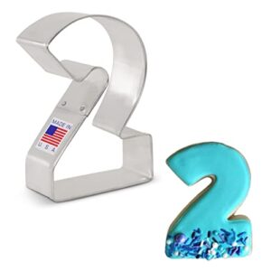 number two / #2 cookie cutter, 3.25" made in usa by ann clark
