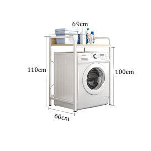 BKGDO Washer Storage Frames Floor Standing for Over Toilet,Anti-Bump Carbon Steel Washinghine Rack,Household Bathroom Storage Rack/White