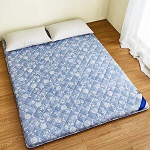 wjh thicken bamboo charcoal fiber mattress, japanese futon sleeping pad mattress topper tatami floor mat soft comfortable double-c 120x200cm(47x79inch)