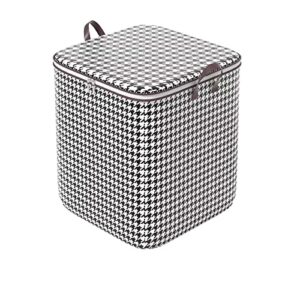 houndstooth storage bag large capacity folding clothes portable wardrobe sorting clothes storage box with reinforced handle zipper for home comforters pillow blanket bedding storage organizer shelf