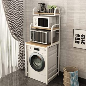 bkgdo washer storage frames floor standing punch free suitable for over toilet,bathroom space saver 3-tier storage rack,above washinghine organizer,multifunctional laundry room rack/white
