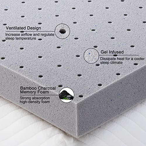 Maxzzz 3 Inch Mattress Topper Full,Gel Memory Foam Mattress Topper Double Bed Topper for Soft & Cooling Sleep, Pressure Relieve, CertiPUR-US Certified