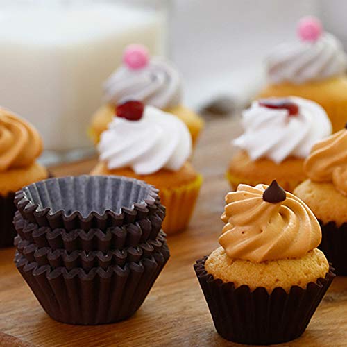 Mini Baking Paper Cup 400-Pack Brown Cupcake Liners Disposable Baking Cup Muffin Liners for Baking