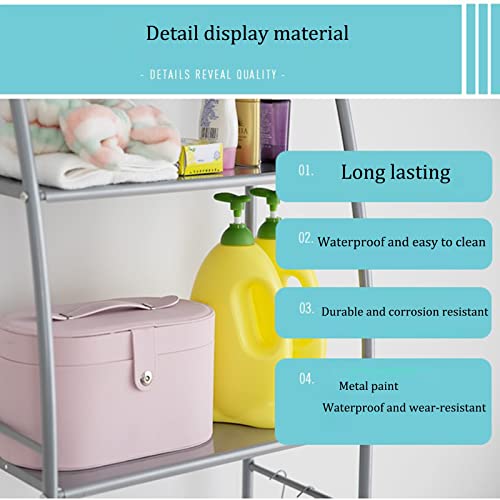 BKGDO Washer Storage Frames Floor Standing for Over Toilet,Wrought Iron Washinghine Rack,3-Tier Balcony Drum Washinghine Shelf,Bathroom Storage Unit,Practical Shelf Bathroom/White