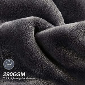 Throw Blanket,Flannel Fleece Soft Luxury Warm Bed Blanket All Season Plush Lightweight Blankets for Sofa,Machine Washable Blankets Fleeces (Dark Grey, Queen(90''X90''))