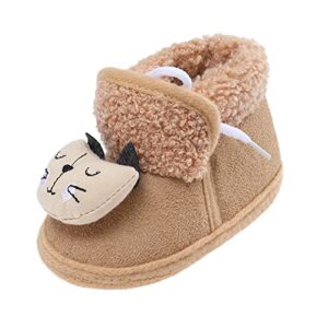 Baby Girls Boys Warm Shoes Soft Sole Booties Snow Boots Fall Winter Spring Shoes Little Girls Tennis Shoes (Brown, 6-12 Months)