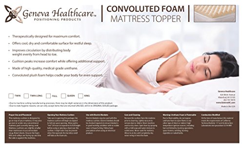 Geneva Healthcare Egg Crate Convoluted Foam Mattress Pad 2" Standard King Size Topper - 2" x 76" x 80"