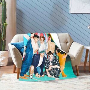 Plush Throw Flannel Blanket Home Furnishing Blanket Sofa Blanket Ultra Bedding Throws for Traveling Camping Gift 60'' x 50'' -4