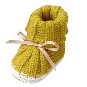 infant baby girls boys booties warm baby socks shoes newborn crib shoes baby footwear size 6 tennis shoes boys (yellow, 6-12 months)