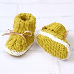 Infant Baby Girls Boys Booties Warm Baby Socks Shoes Newborn Crib Shoes Baby Footwear Size 6 Tennis Shoes Boys (Yellow, 6-12 Months)