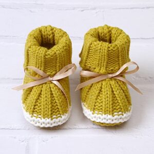 Infant Baby Girls Boys Booties Warm Baby Socks Shoes Newborn Crib Shoes Baby Footwear Size 6 Tennis Shoes Boys (Yellow, 6-12 Months)