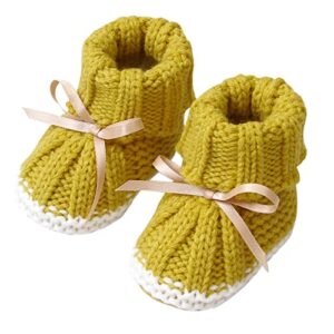 Infant Baby Girls Boys Booties Warm Baby Socks Shoes Newborn Crib Shoes Baby Footwear Size 6 Tennis Shoes Boys (Yellow, 6-12 Months)