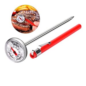instant read meat thermometer for grilling, hawgiman cooking thermometer with 6in probe-food thermometer for meat, milk, tea, coffee, drinks-instant read thermometer