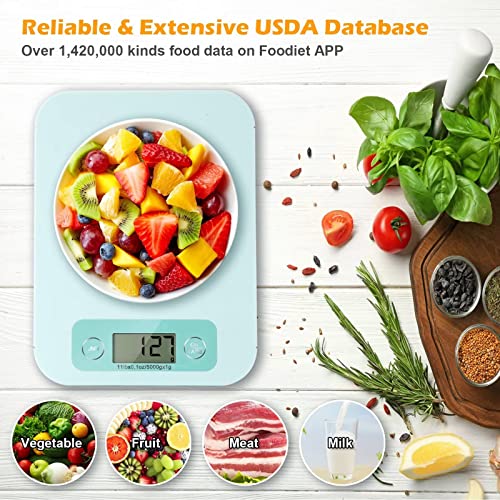 Smart Food Scale - Kitchen Scales Digital Weight Grams and Ounces with Nutritional Analysis APP, Food Calorie Scale for Weight Loss, Keto, Macro, Meal Prep