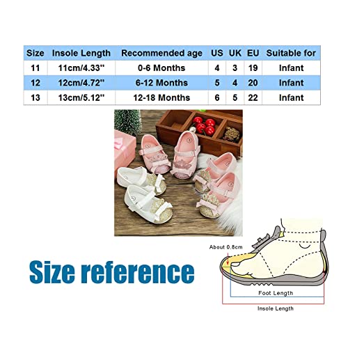 Fashion Crown Princess Shoes Little Kid Shoes Non Slip Soft Sole Walking Shoes Baby Shoes 7 Toddler Boy Shoes (Pink, 12-18 Months)