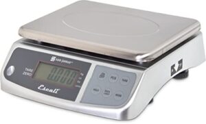 san jamar stainless steel m-series digital food/kitchen scale, 66lb capacity, silver