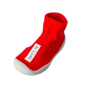 girl first shoes floor baby warm socks -slip boy rubber sole cartoon baby shoes tennis shoes boys (red, 4-5 years)