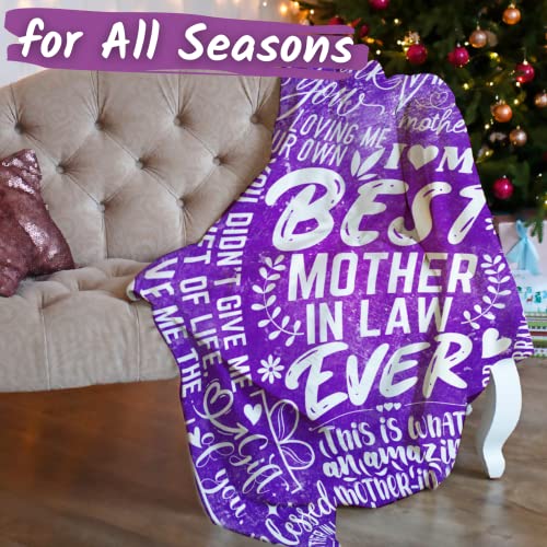 Mother in Law Gifts from Daughter, Birthday Gifts for Mother in Law, Christmas Birthday Mother's Day Thanksgiving Day, Best Mom in The World (65 X 50 Inches)