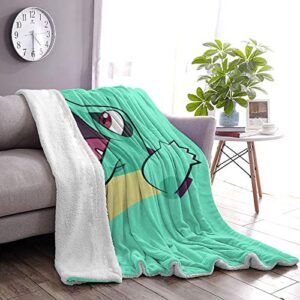 Fluffy Blanket Happy Totodile Bed Blankets Super Soft Reversible Sherpa Fleece Blanket Throws 60" X50