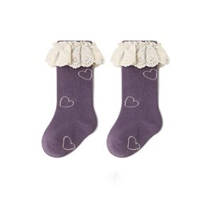 cold-proof boy girls toddlers indoor animals slipper shoes antislip socks booties first walkers socks big boy (purple, 14-24 months)