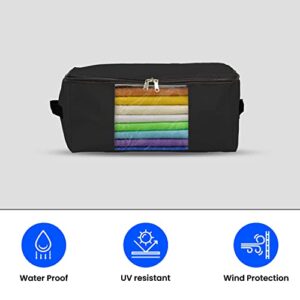 Covers & All Storage Bags, 90 litres Large size, Made of 12 Oz Waterproof, UV-Resistant & Tear-Proof Cover Max Fabric, Multipurpose for Indoors/Outdoors (23"L x 17"W x 14"H Inches, Black, Pack of 3)
