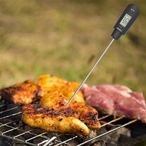 Efeng Digital Meat Thermometer Candy Thermometer Spatula with Pot Clip & 9" Probe – Fast Instant Read Digital Candy Thermometer Spatula for Chocolate Jam Meat, BPA Free Silicon Frying Kitchen aid