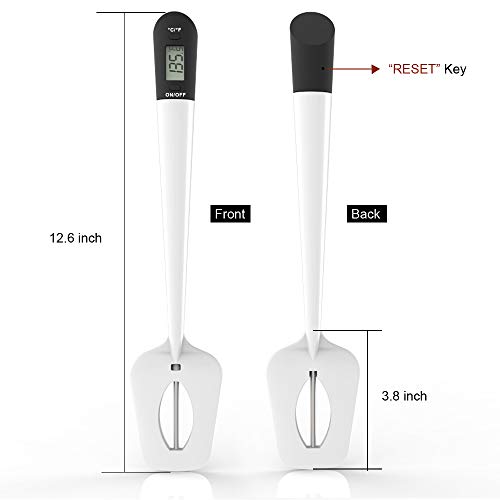Efeng Digital Meat Thermometer Candy Thermometer Spatula with Pot Clip & 9" Probe – Fast Instant Read Digital Candy Thermometer Spatula for Chocolate Jam Meat, BPA Free Silicon Frying Kitchen aid