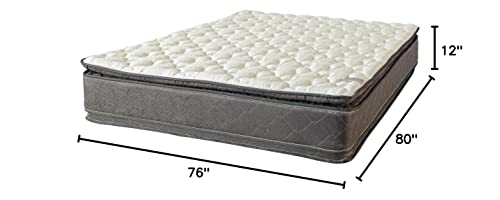 Treaton, 12-Inch Double Sided Foam Encased Double Pillow Top Medium Plush with Exceptional Back Support Mattress, King