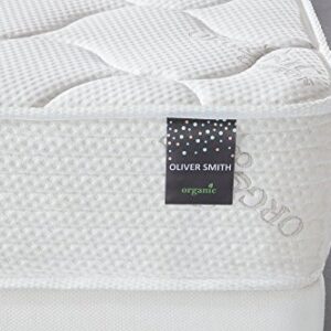 Oliver Smith - Organic Cotton - 10 Inch - Comfort Firm Sleep - Cool Memory Foam & Pocket Spring Mattress - Green Foam Certified - Queen Size