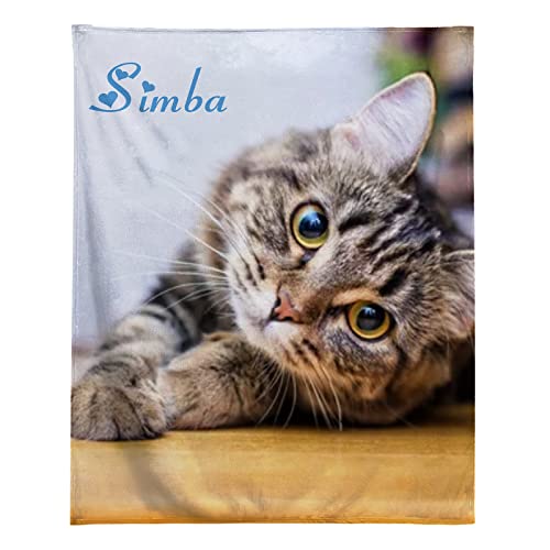 Gifts for Cat Lovers, Custom Cat Print Themed Blanket Personalized Photo Blanket for Pets, Cat Lovers Gift Ideas Soft Throw Blankets for Women Girls Christmas Birthday Gifts with Cute Cats 30x40 Inch