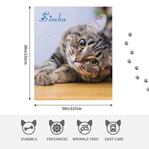 Gifts for Cat Lovers, Custom Cat Print Themed Blanket Personalized Photo Blanket for Pets, Cat Lovers Gift Ideas Soft Throw Blankets for Women Girls Christmas Birthday Gifts with Cute Cats 30x40 Inch