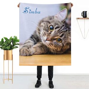 Gifts for Cat Lovers, Custom Cat Print Themed Blanket Personalized Photo Blanket for Pets, Cat Lovers Gift Ideas Soft Throw Blankets for Women Girls Christmas Birthday Gifts with Cute Cats 30x40 Inch